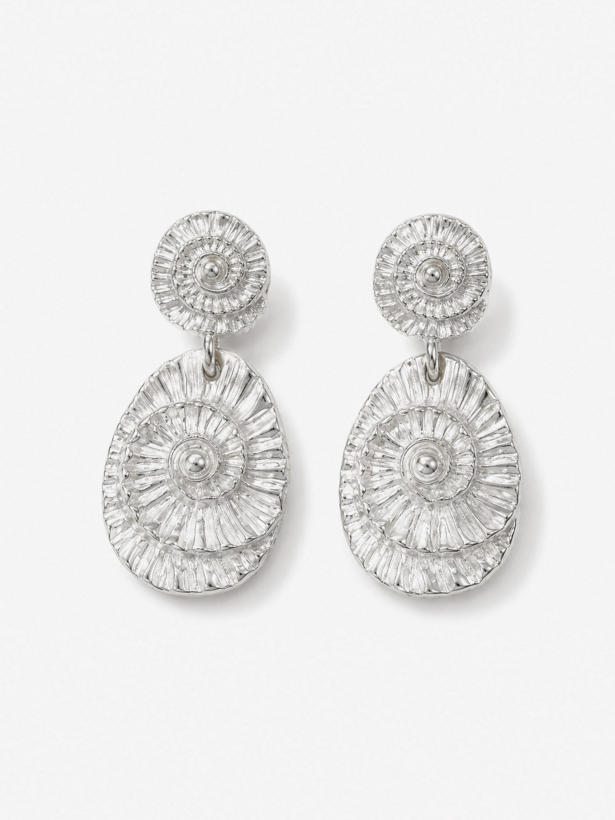 Pendientes Textura Floral Plata