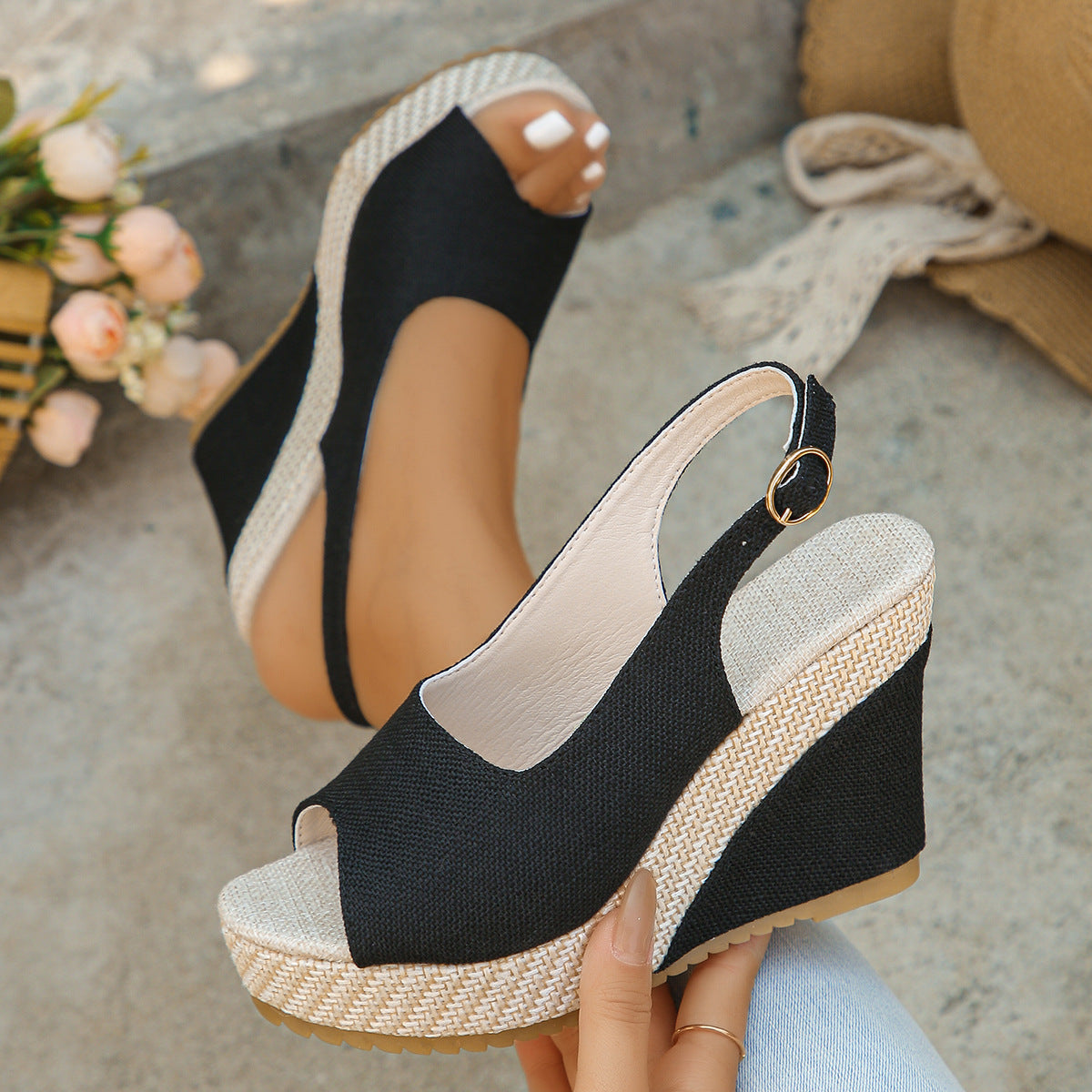 Isabelle | Sandalias Slingback de Lino