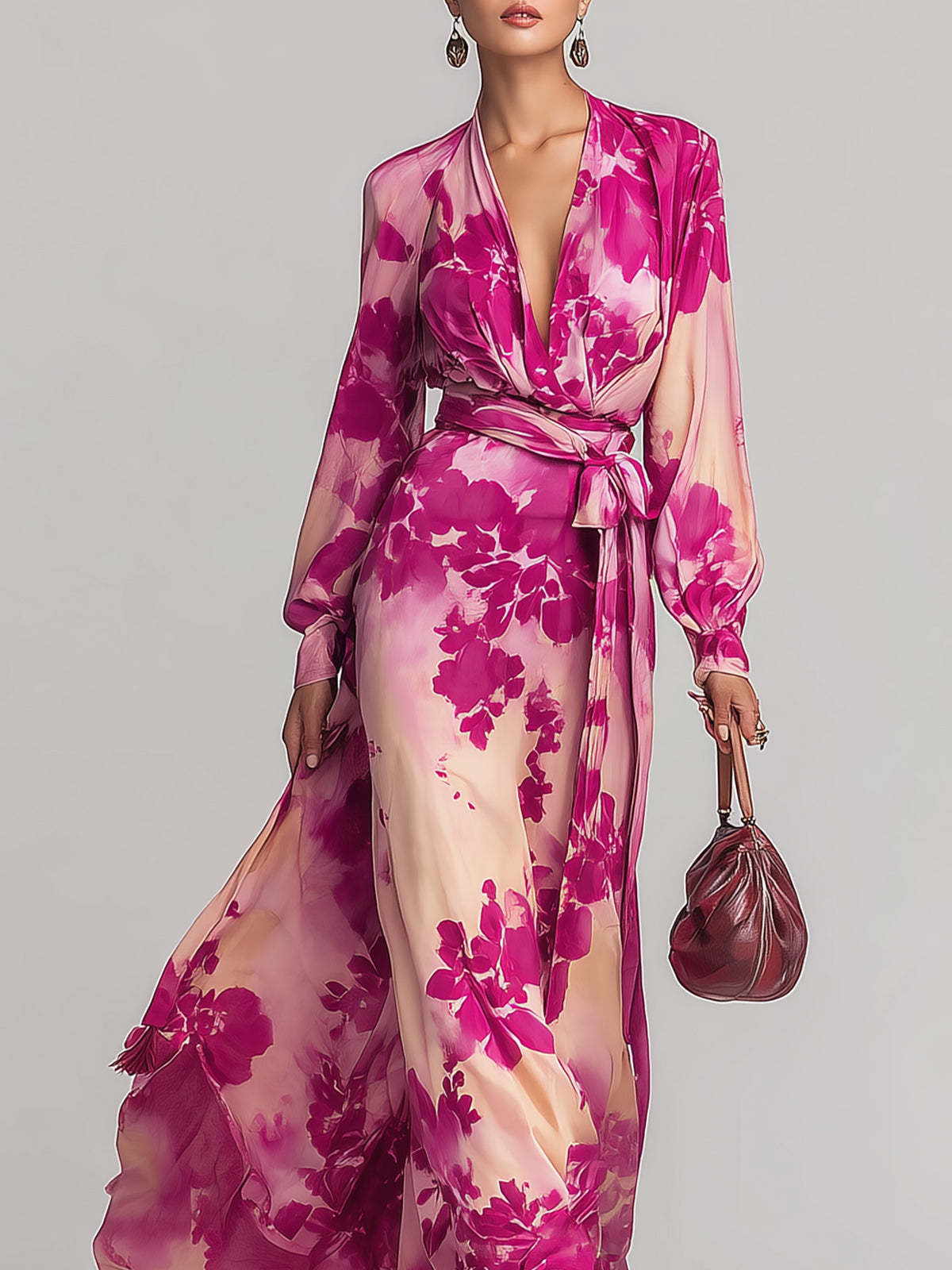 Vestido Midi Floral con Lazada
