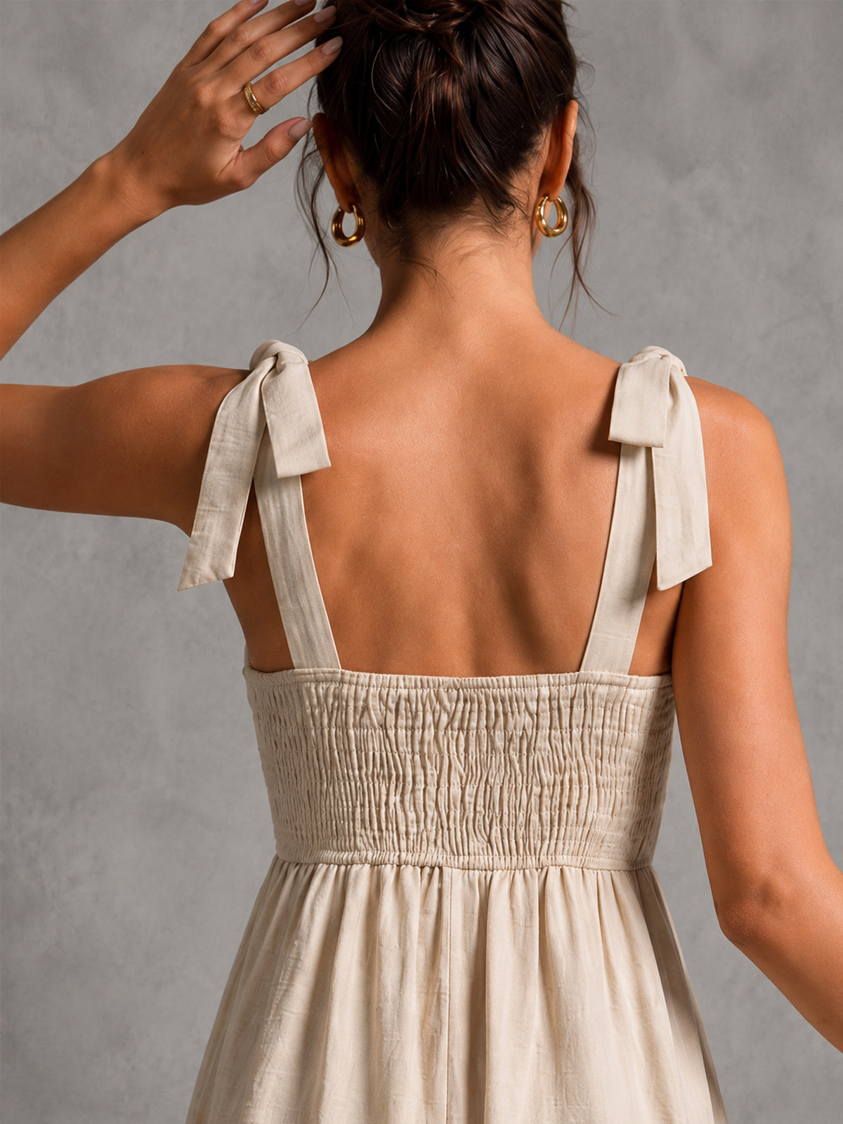 Vestido Midi con Tirantes y Ribete