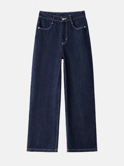 Jeans Rectos Cropped Tiro Alto