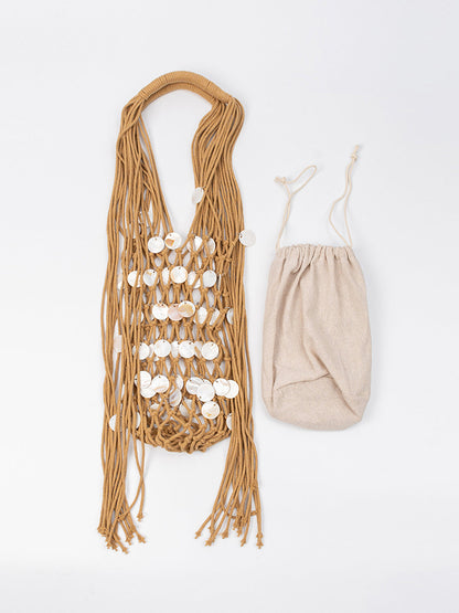 Tote Macramé con Conchas