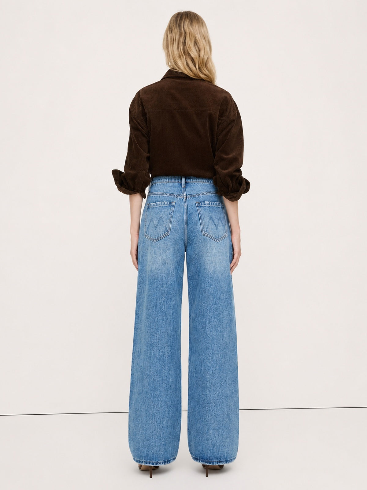 Jeans Anchos Tiro Alto Lavado Claro