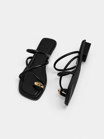 Sandalias de Tiras con Puntera Cuadrada