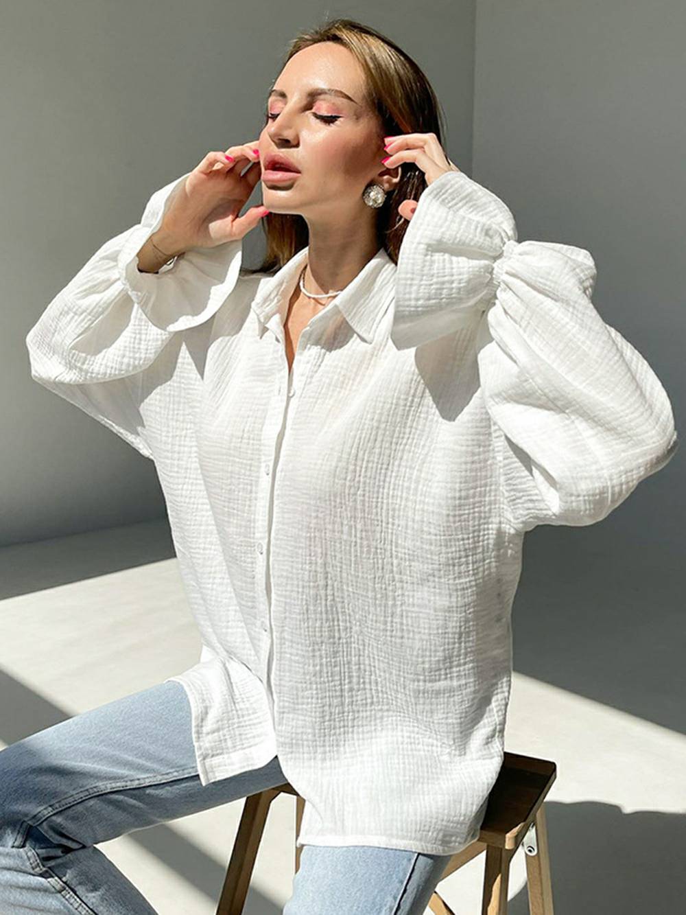 Camisa Blanca Lazo Frontal
