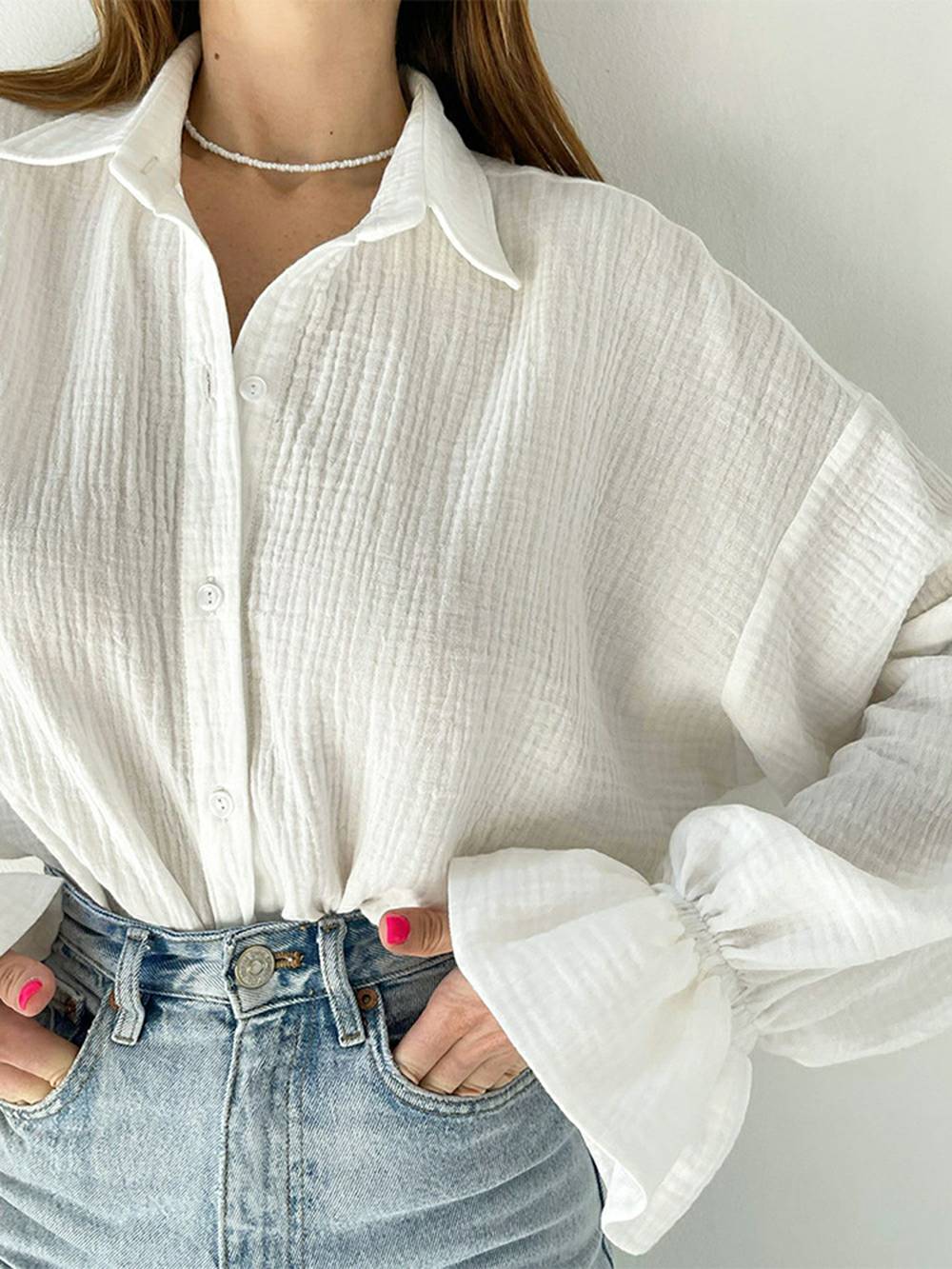 Camisa Blanca Lazo Frontal