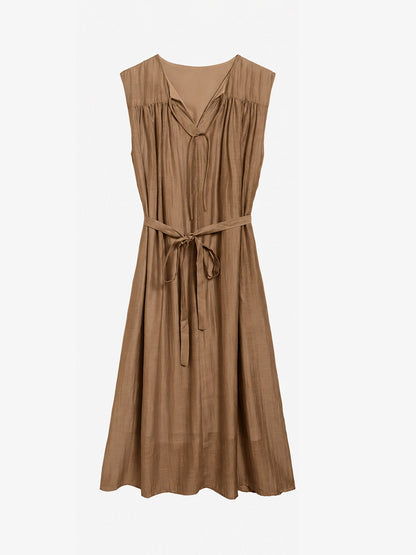 Vestido Midi Fruncido con Lazada