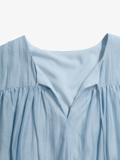 Vestido Midi Fruncido con Lazada