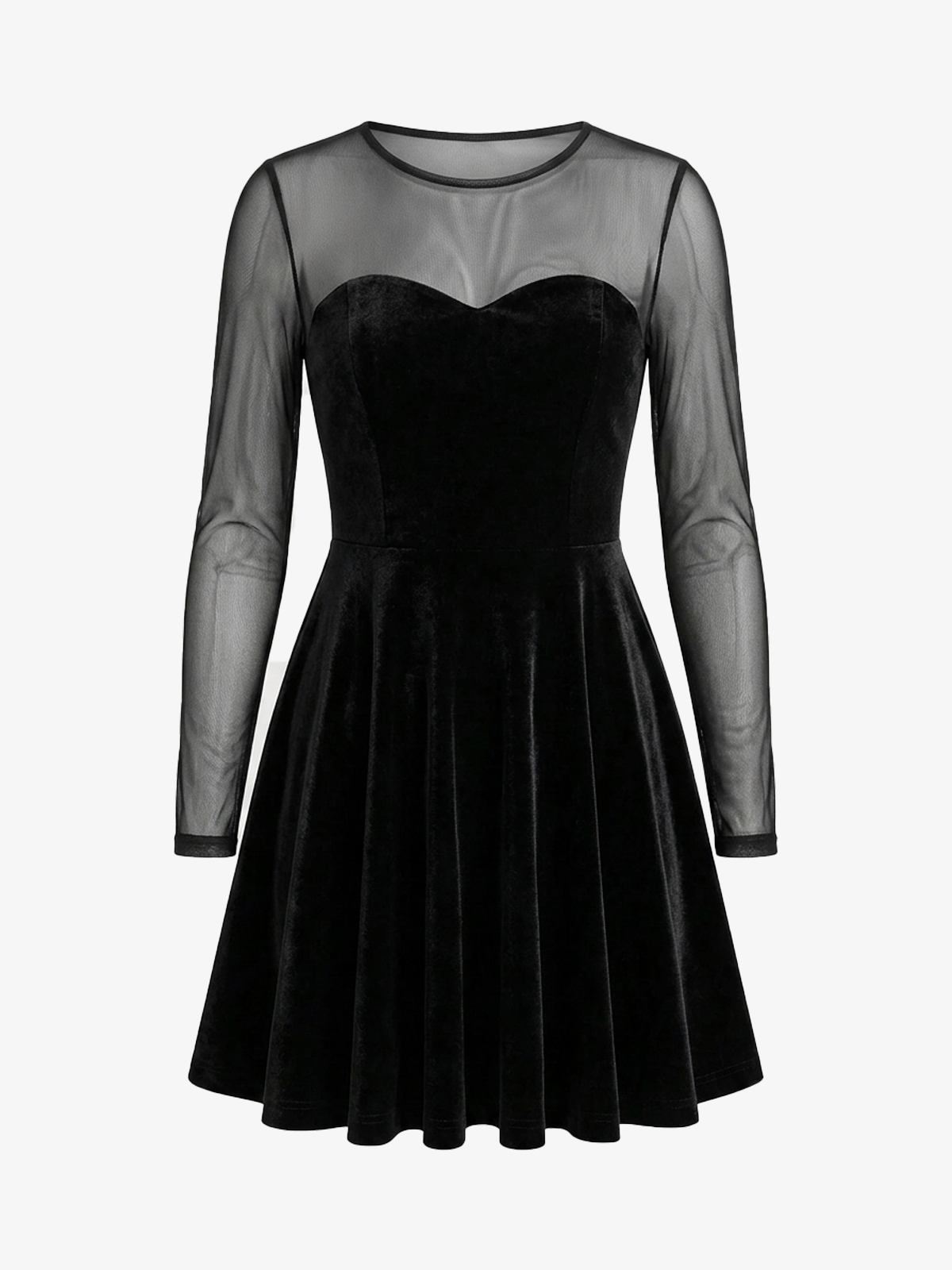 Vestido Mini de Terciopelo Manga Larga