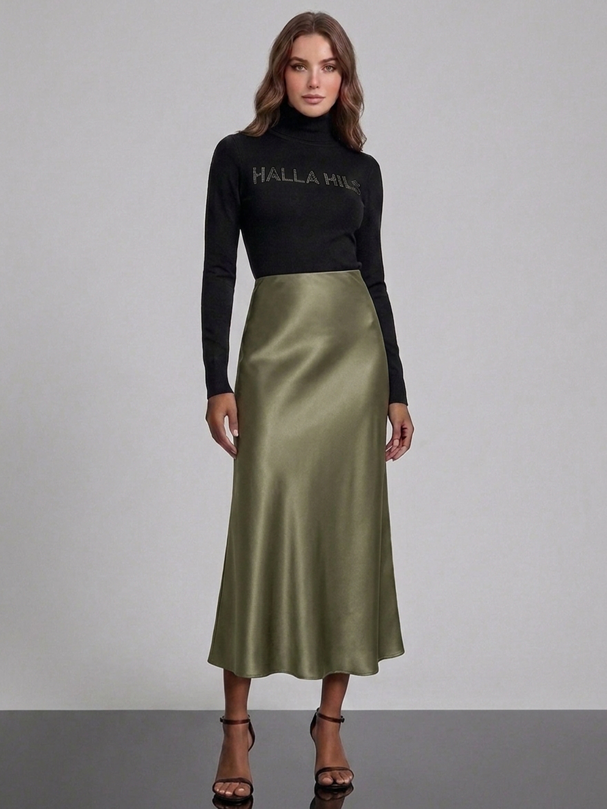 Falda Midi Satinada