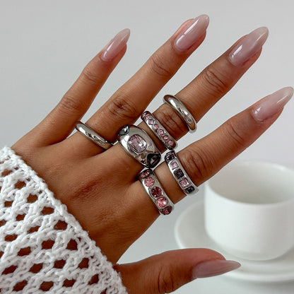 Set Anillos Piedras de Color