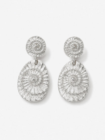 Pendientes Textura Floral Plata
