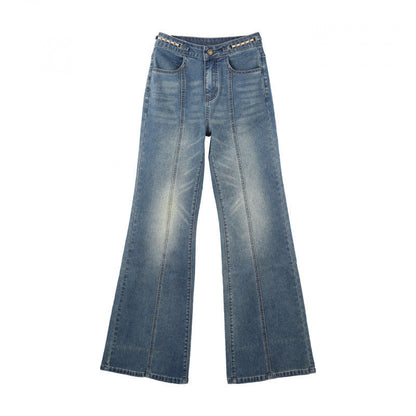 Jeans Acampanados Tiro Alto Lavado Vintage