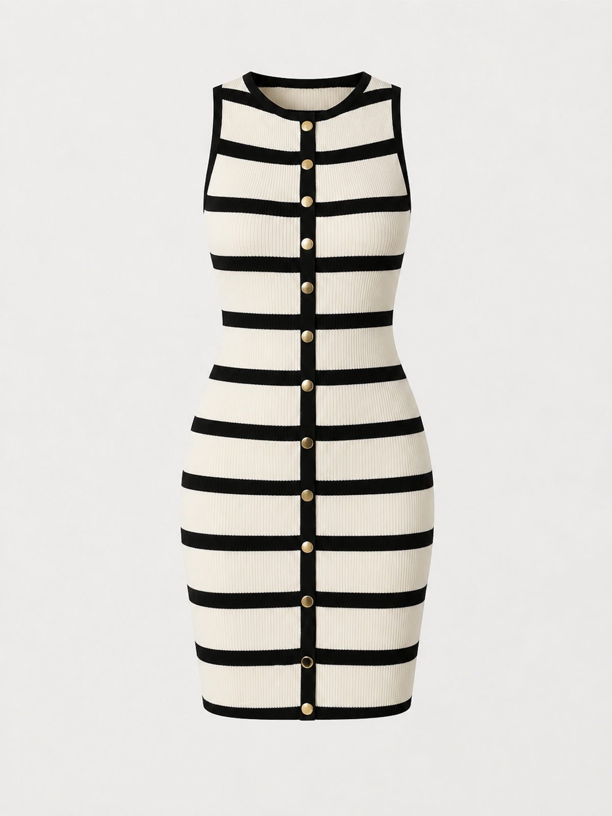 Vestido Mini Canalé con Botones