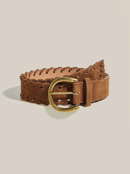 Cinturón Piel Costura Vintage