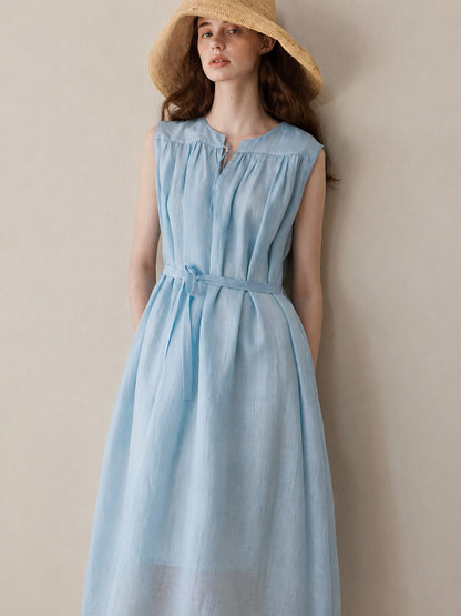 Vestido Midi Fruncido con Lazada