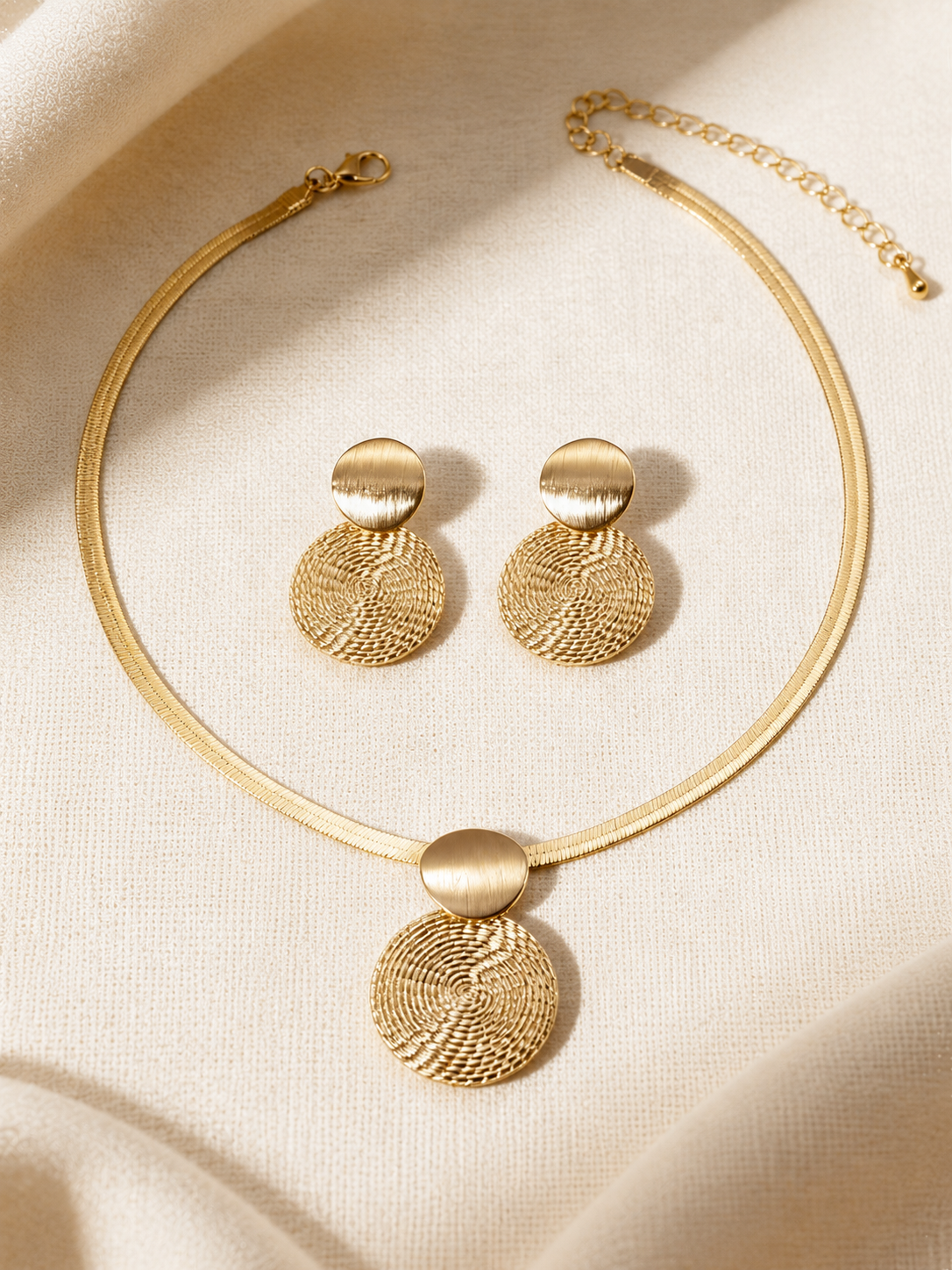 Set Collar y Pendientes Disco