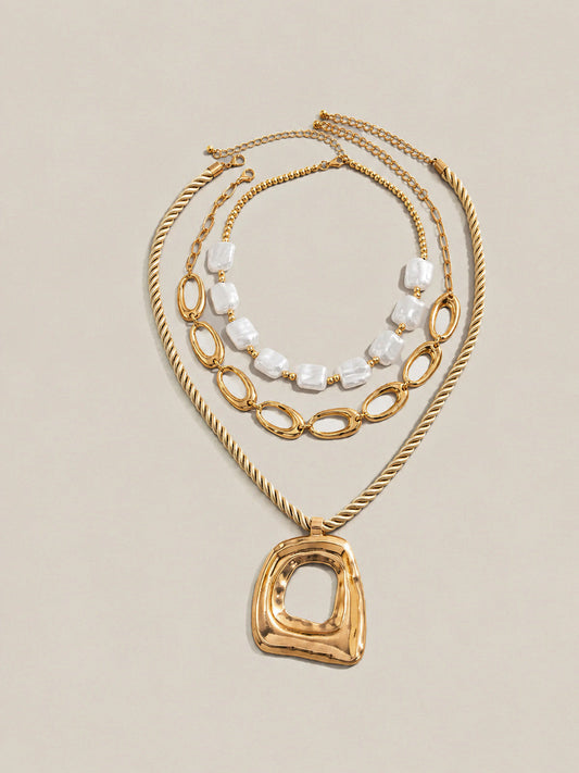 Set Collares Colgante Escultórico