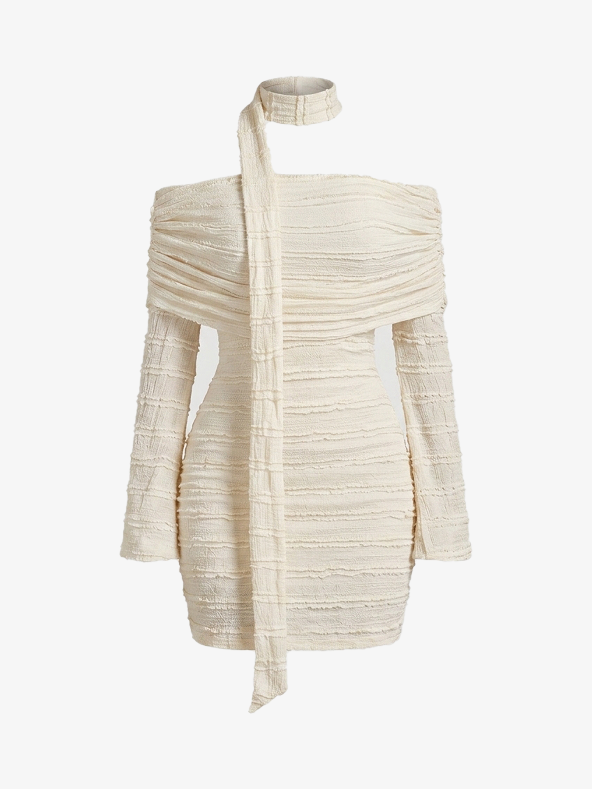 Vestido Mini Hombros Descubiertos con Escote Halter