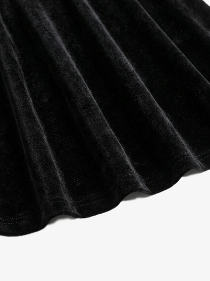 Vestido Mini de Terciopelo Manga Larga