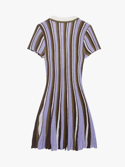 Vestido Mini de Punto a Rayas