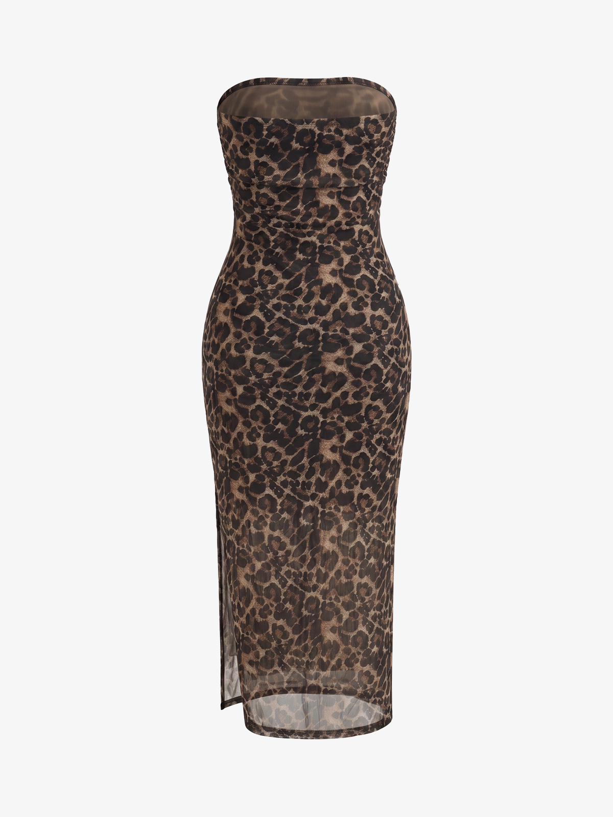 Vestido Midi Sin Tirantes Estampado