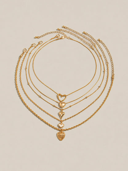 Set Collares Charm Corazón