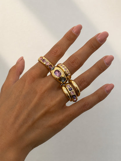 Set Anillos Piedras de Color