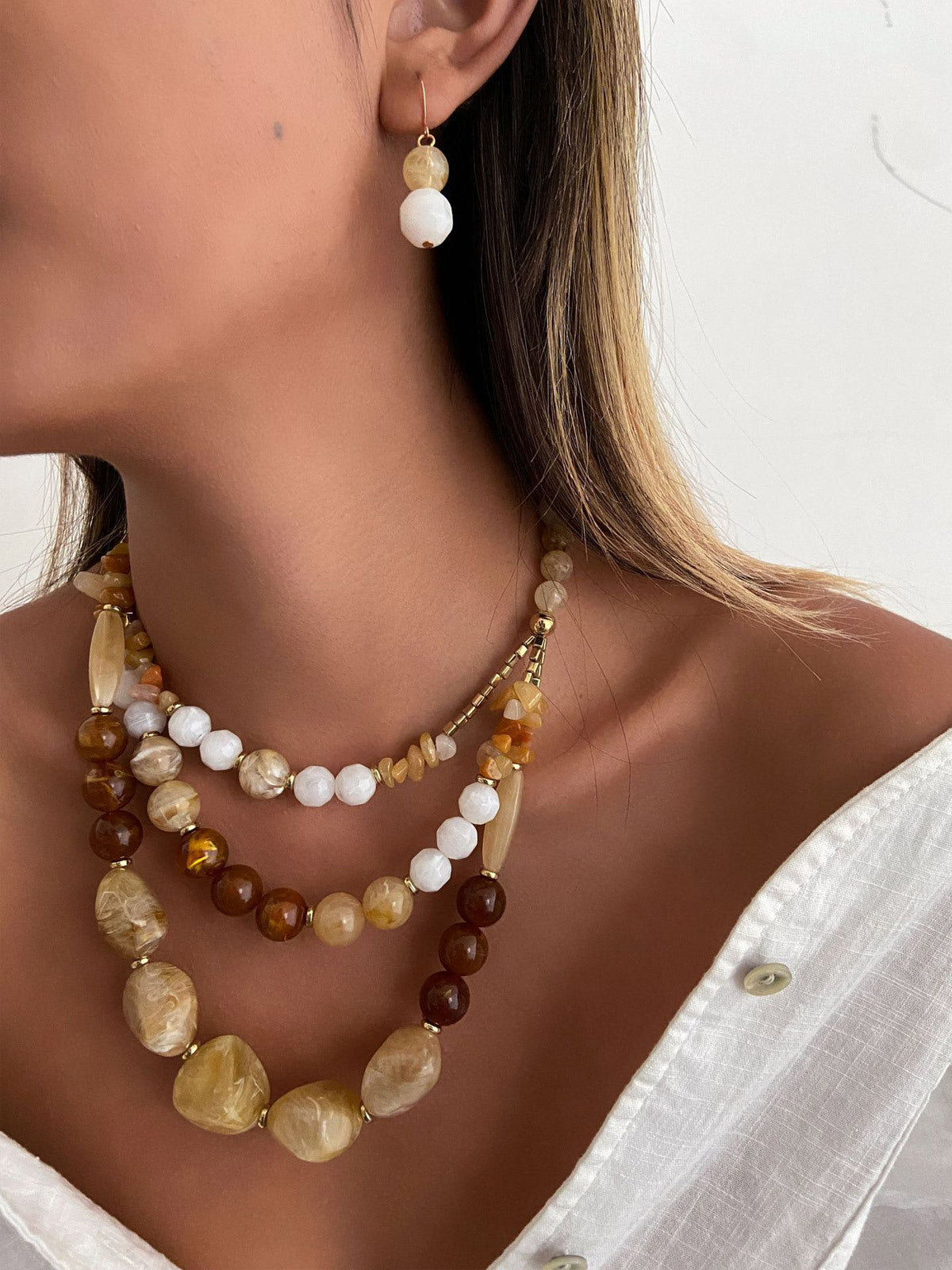 Set Collares Piedra Vintage