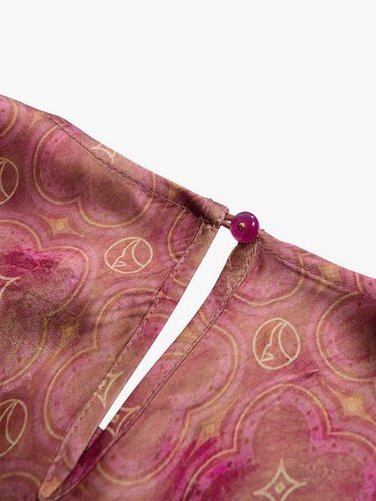 Vestido Maxi de Gasa de Seda con Bordado