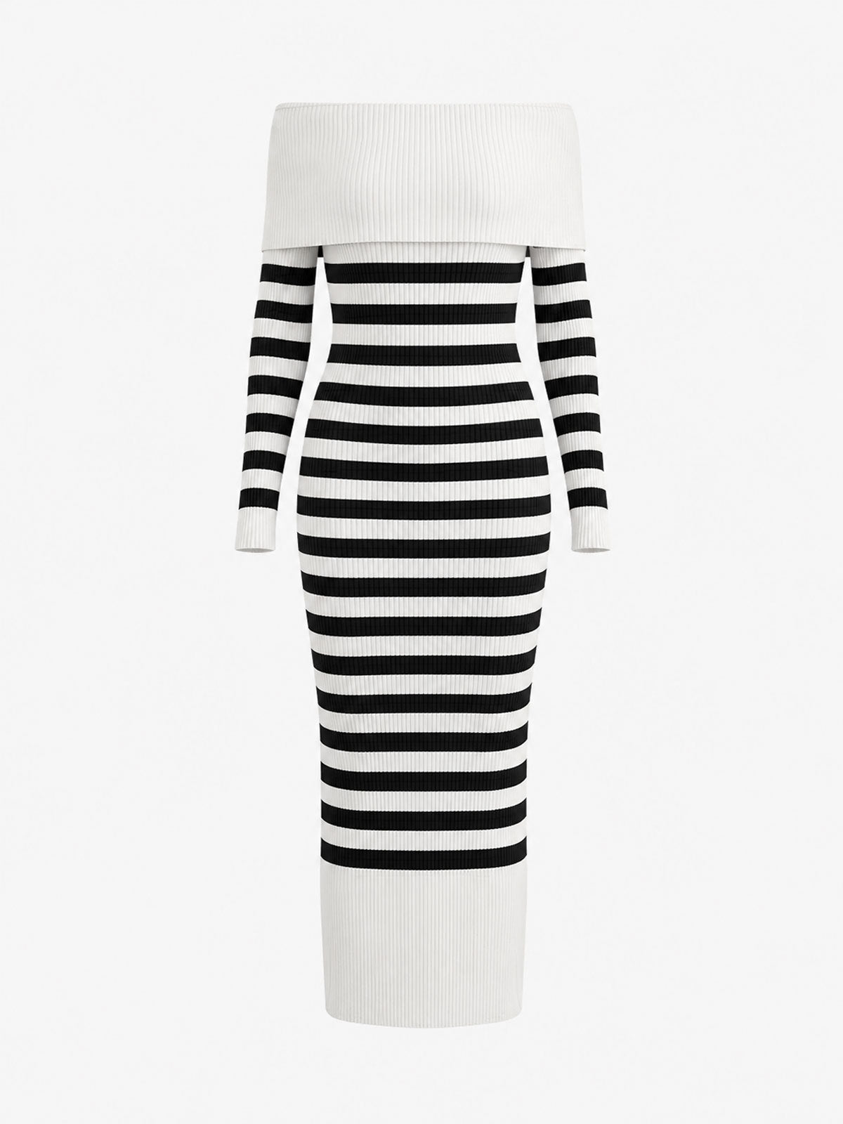 Vestido Midi Hombros Descubiertos Canalé