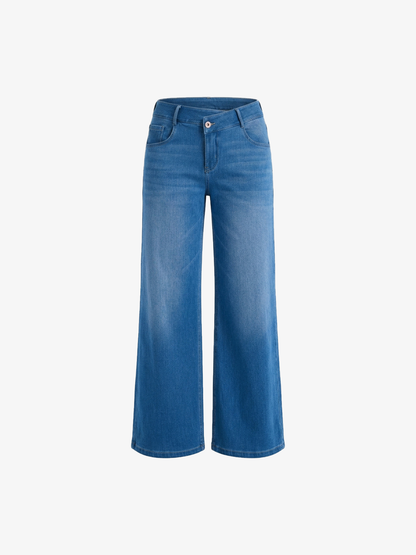 Jeans Anchos Cintura Cruzada
