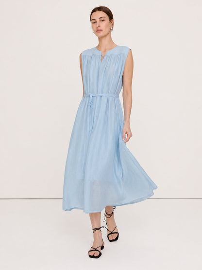 Vestido Midi Fruncido con Lazada