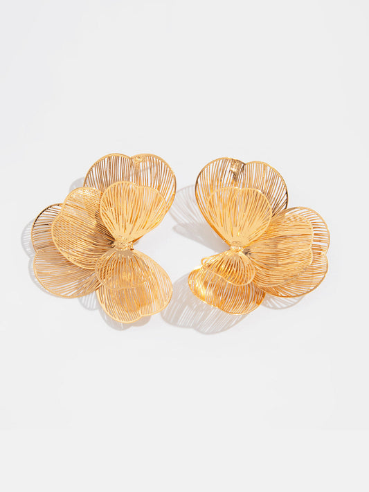 Pendientes Calados Flor Dorada