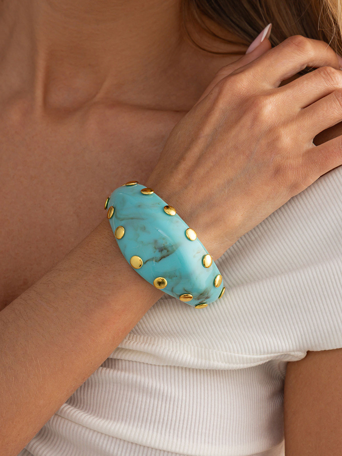 Brazalete Resina Turquesa