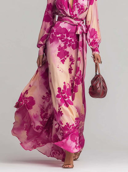 Vestido Midi Floral con Lazada