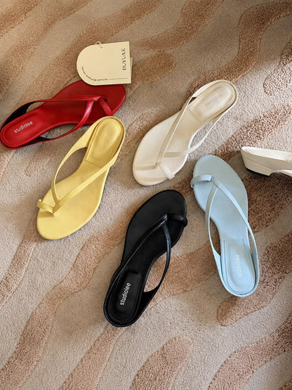Sandalias Planas Tipo Flip-Flop Azul Claro