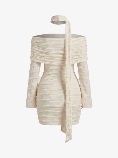 Vestido Mini Hombros Descubiertos con Escote Halter