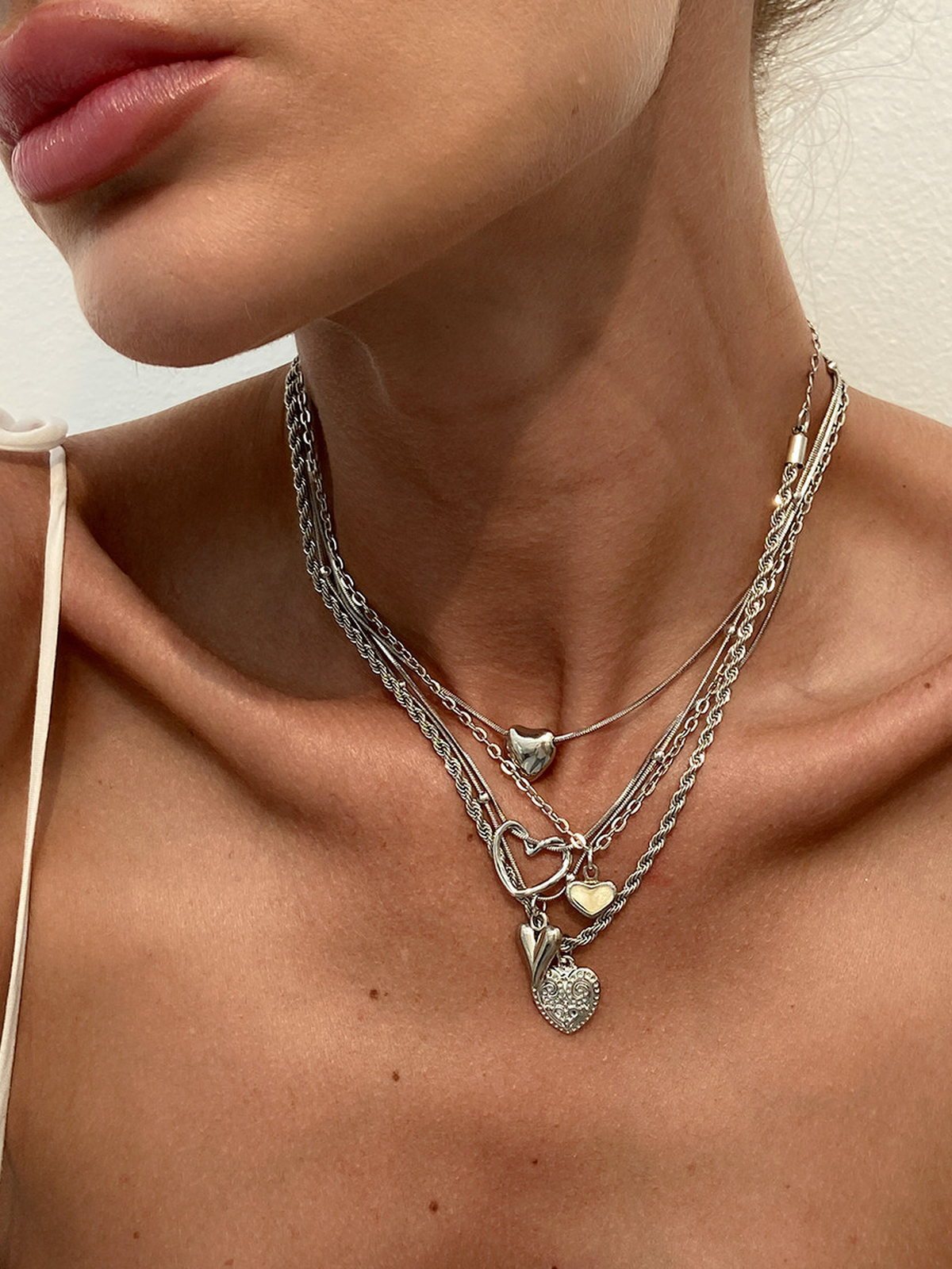 Set Collares Charm Corazón