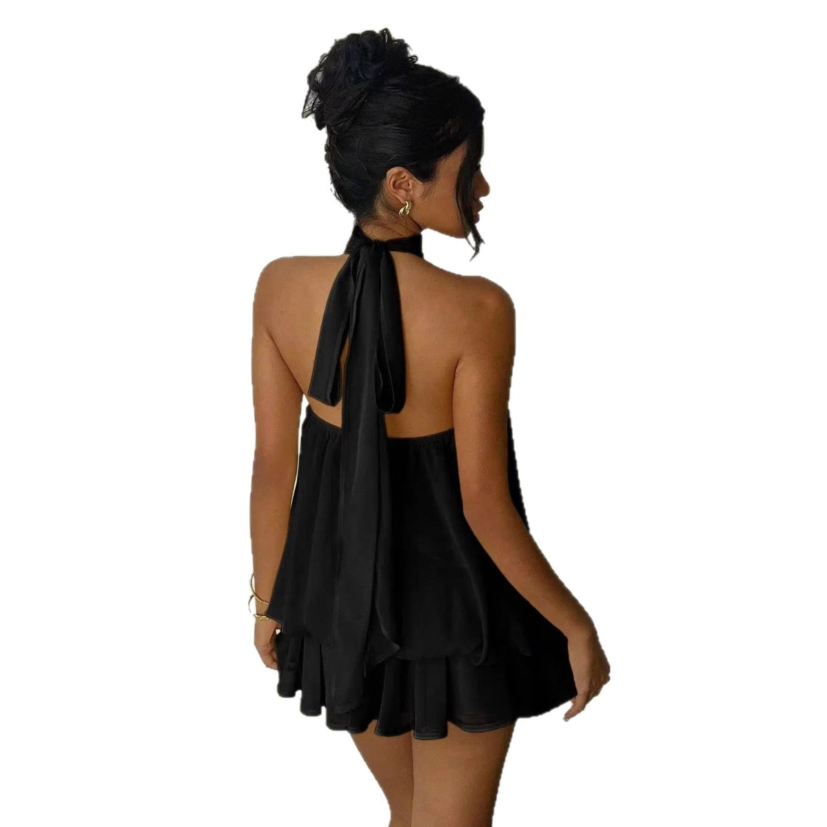 Vestido Mini Halter de Gasa