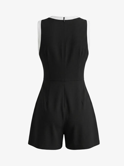 Vestido Mini de Punto con Ribete de Contraste