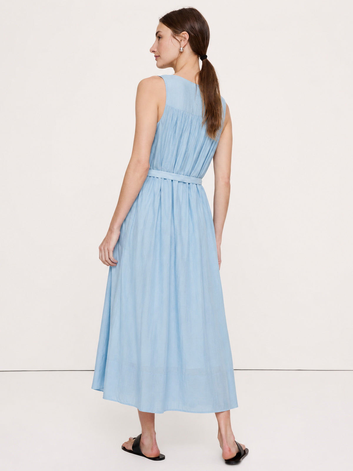 Vestido Midi Fruncido con Lazada