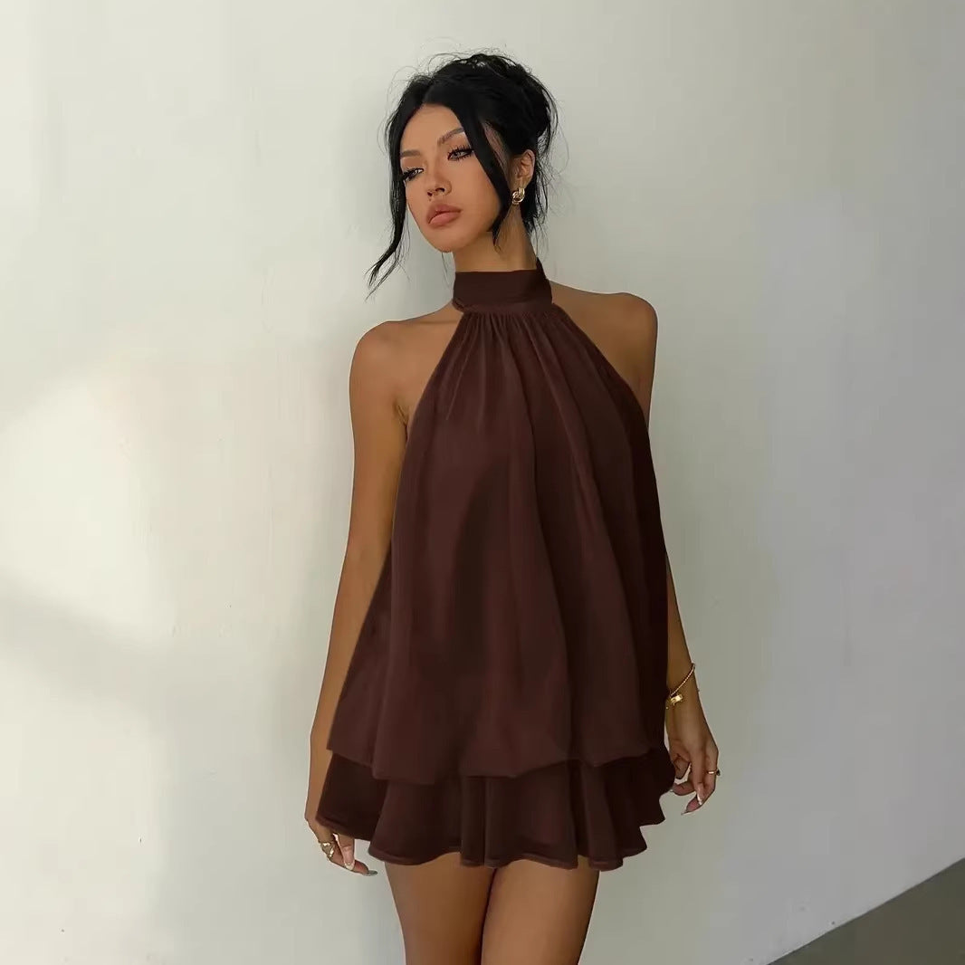 Vestido Mini Halter de Gasa