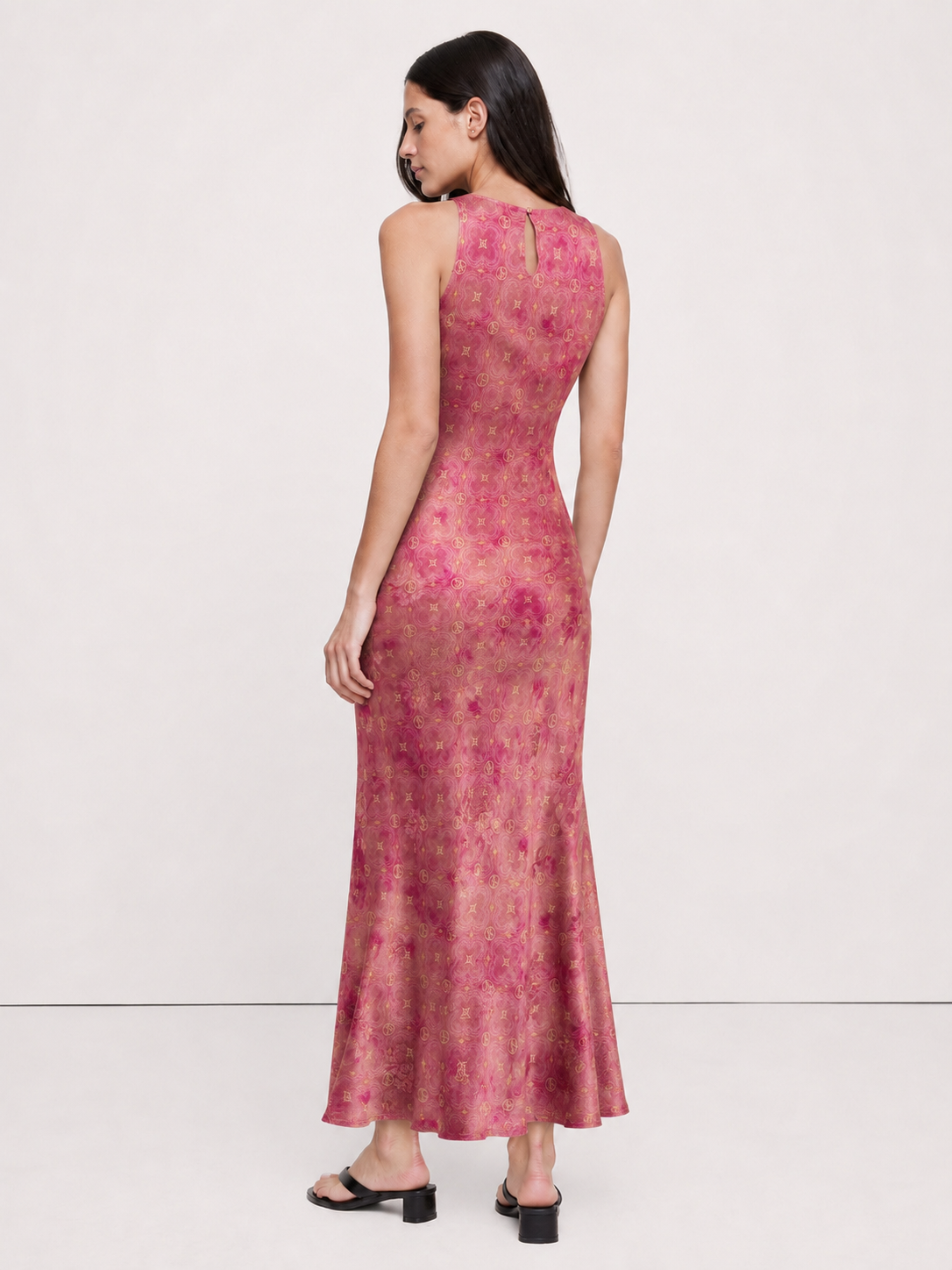 Vestido Maxi de Gasa de Seda con Bordado