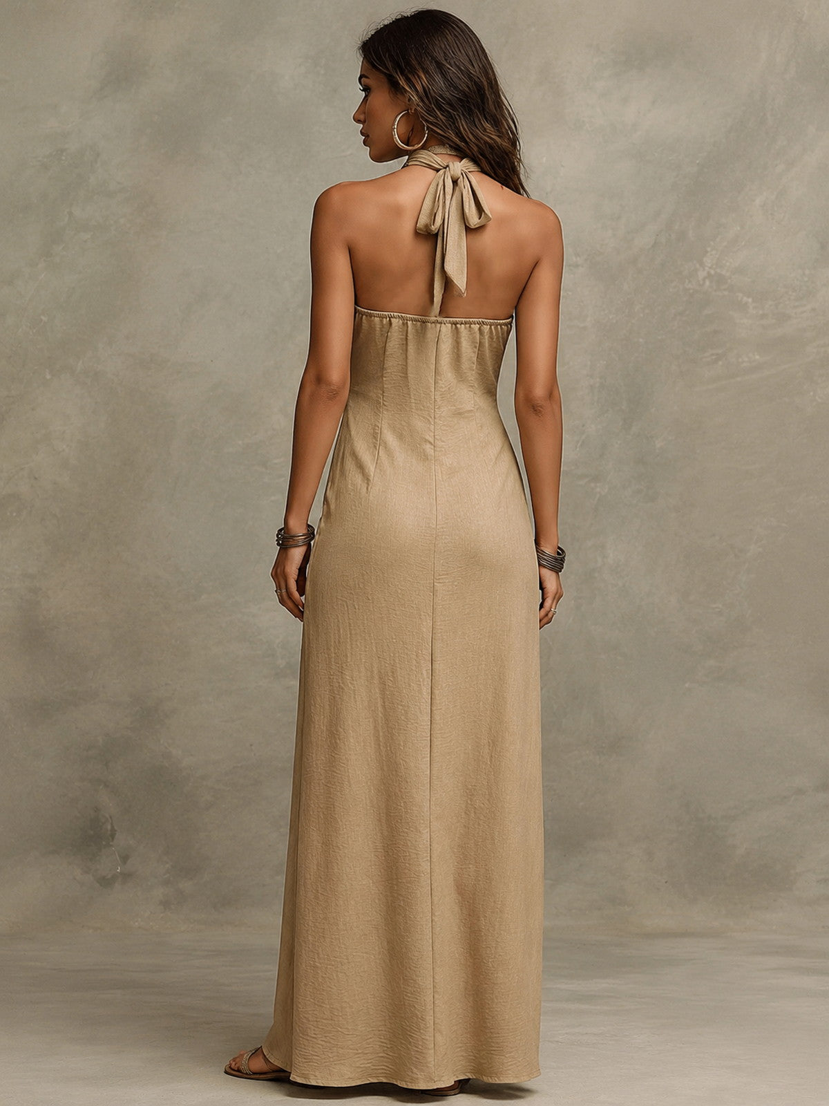 Vestido Maxi Halter Entallado