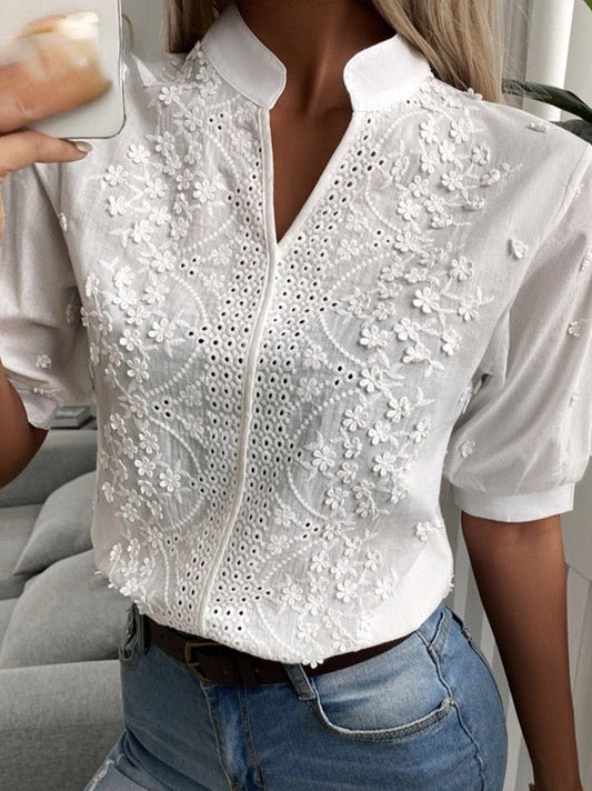 Camisa Encaje Cuello V