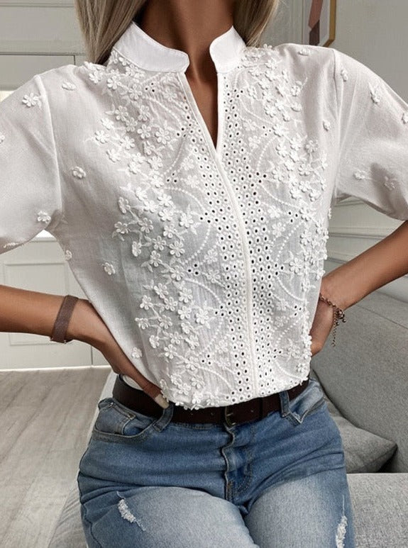 Camisa Encaje Cuello V