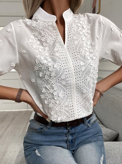 Camisa Encaje Cuello V
