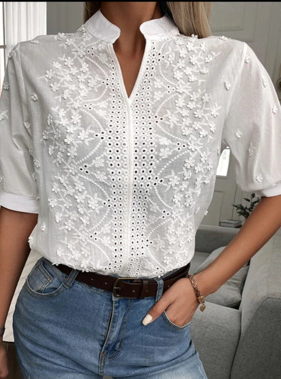 Camisa Encaje Cuello V