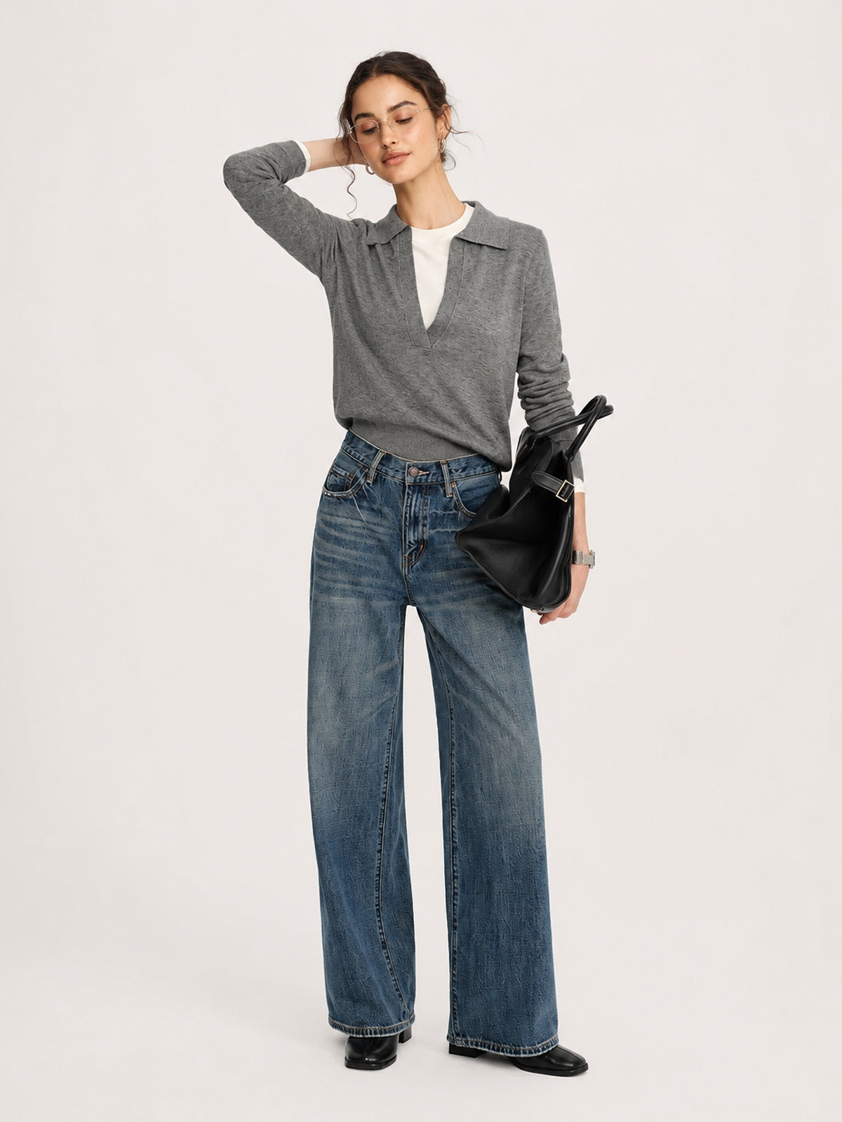 Jeans Anchos Lavado Vintage